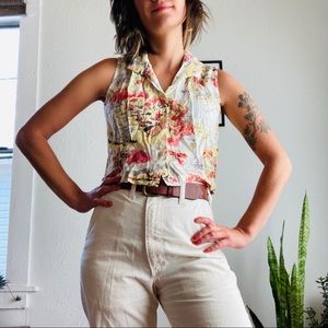 Vintage Island-print crop top